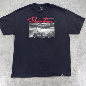 Primitive Apparel T Shirt Mens XL Black Cotton Crewneck Success Is Destiny